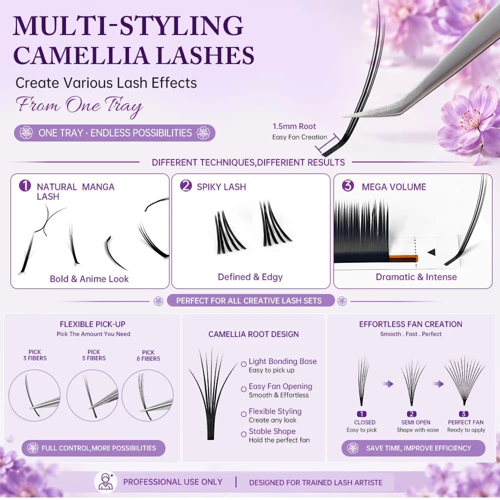 ขนตาต่อ Camellia แบบ Volume นุ่มละมุน ดูธรรมชาติ