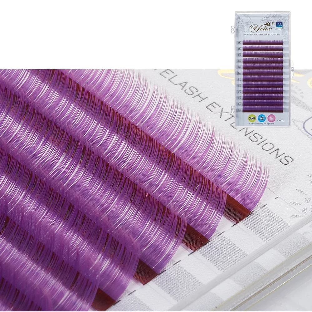 ขนตาต่อ Silk สีเขียวและน้ำตาลผสม