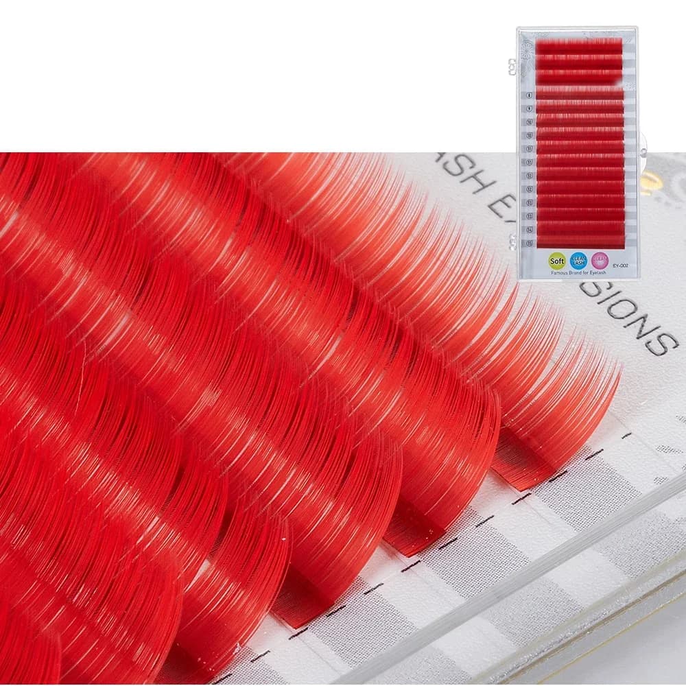 ขนตาต่อ Silk สีเขียวและน้ำตาลผสม