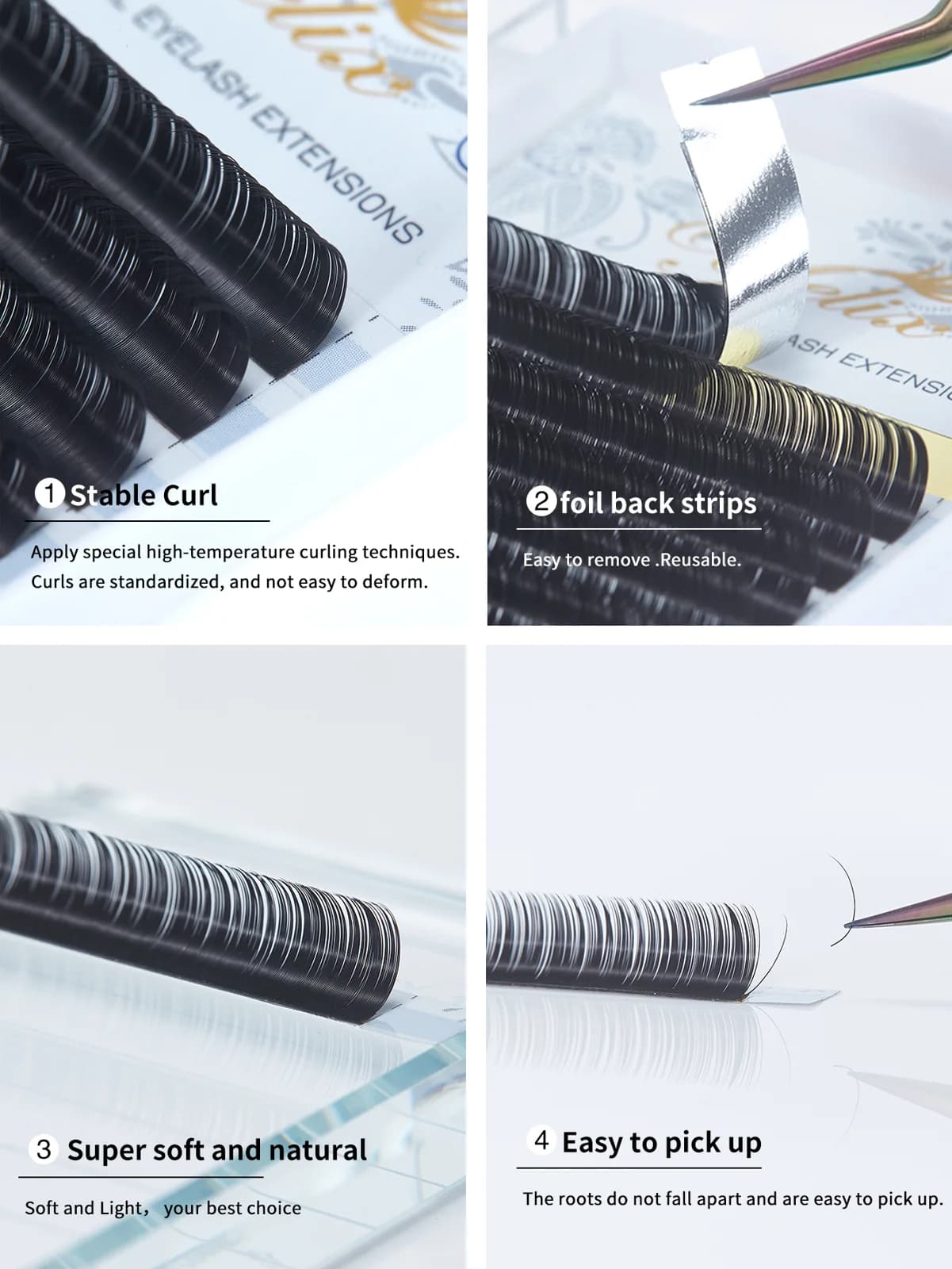 ขนตาต่อ Silk Individual Classic สีดำ 12 แถว