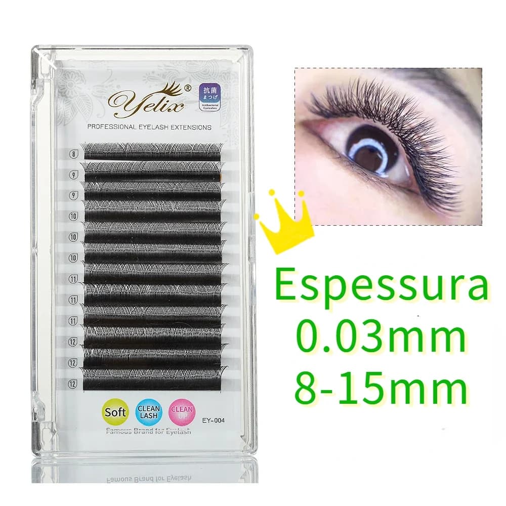 ต่อขนตาแบบพัดสำเร็จรูป YY รูปทรง Y ความหนา 0.05mm โค้ง C