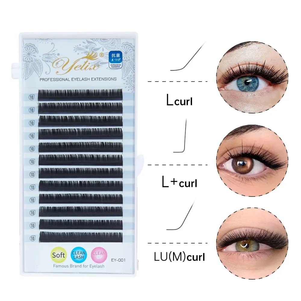 ขนตาต่อรายเส้น L Curl Matte Mink ขนาด 8-15mm