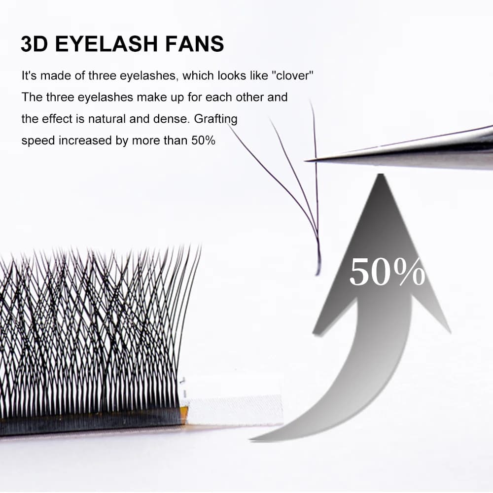ขนตาปลอมต่อแบบวอลลุ่ม 3D รูปทรง W สำเร็จรูป
