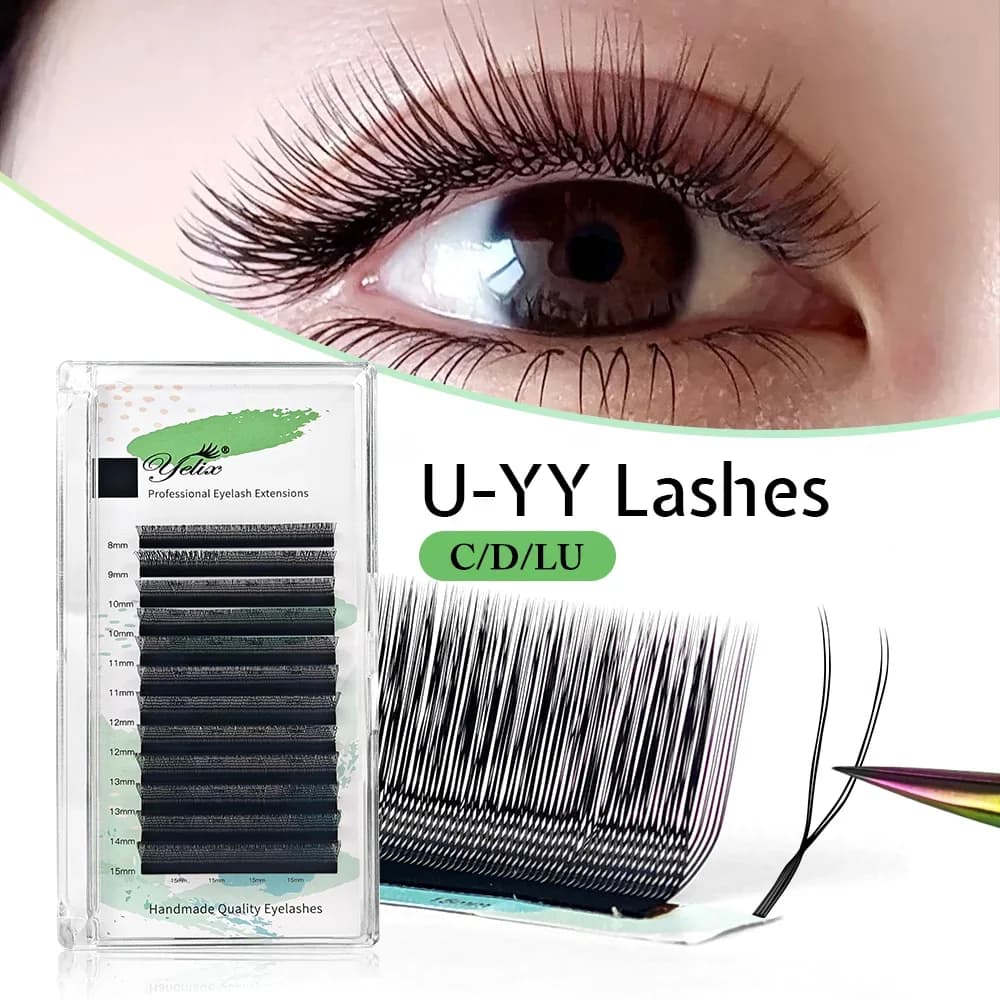 ขนตาต่อแบบพรีเมดแฟน U Shape YY Parallel Flower