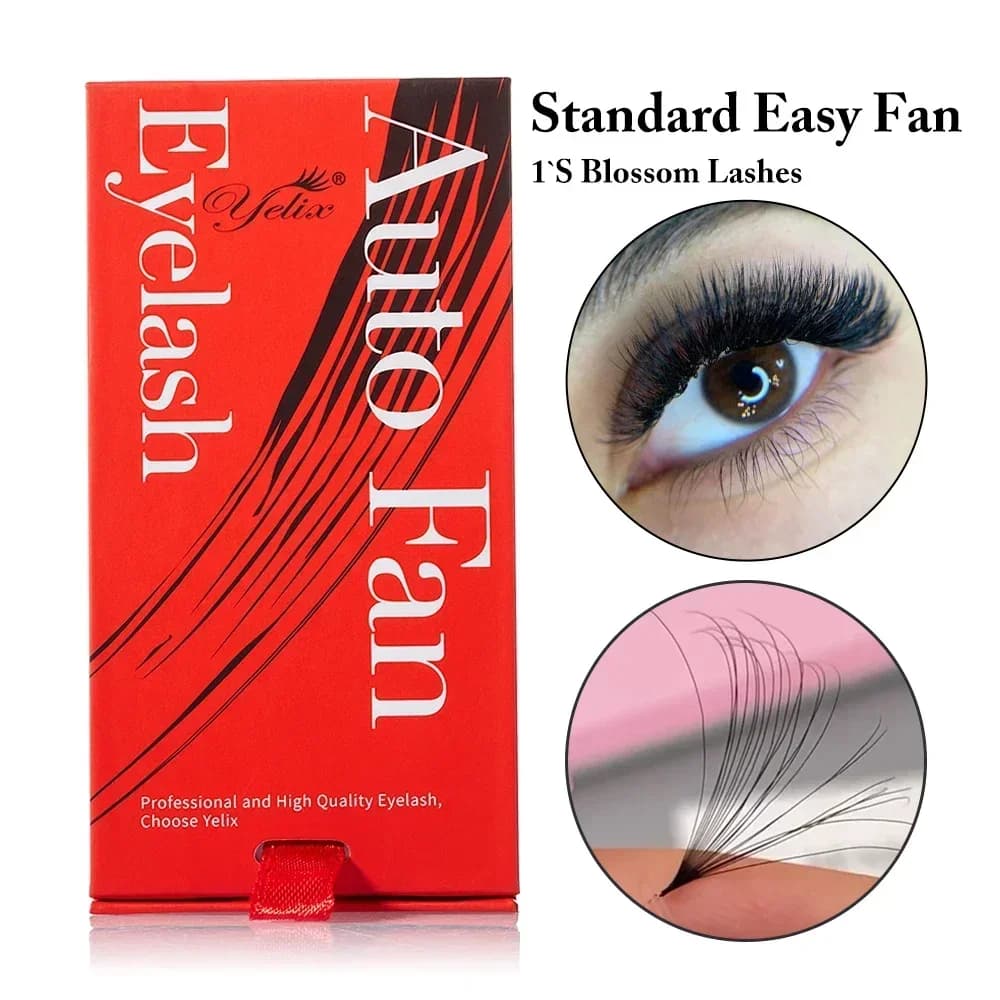 ขนตา Volume D Curl แบบ Easy Fan สีดำแมตต์พิเศษ ขนาด 8-15mm