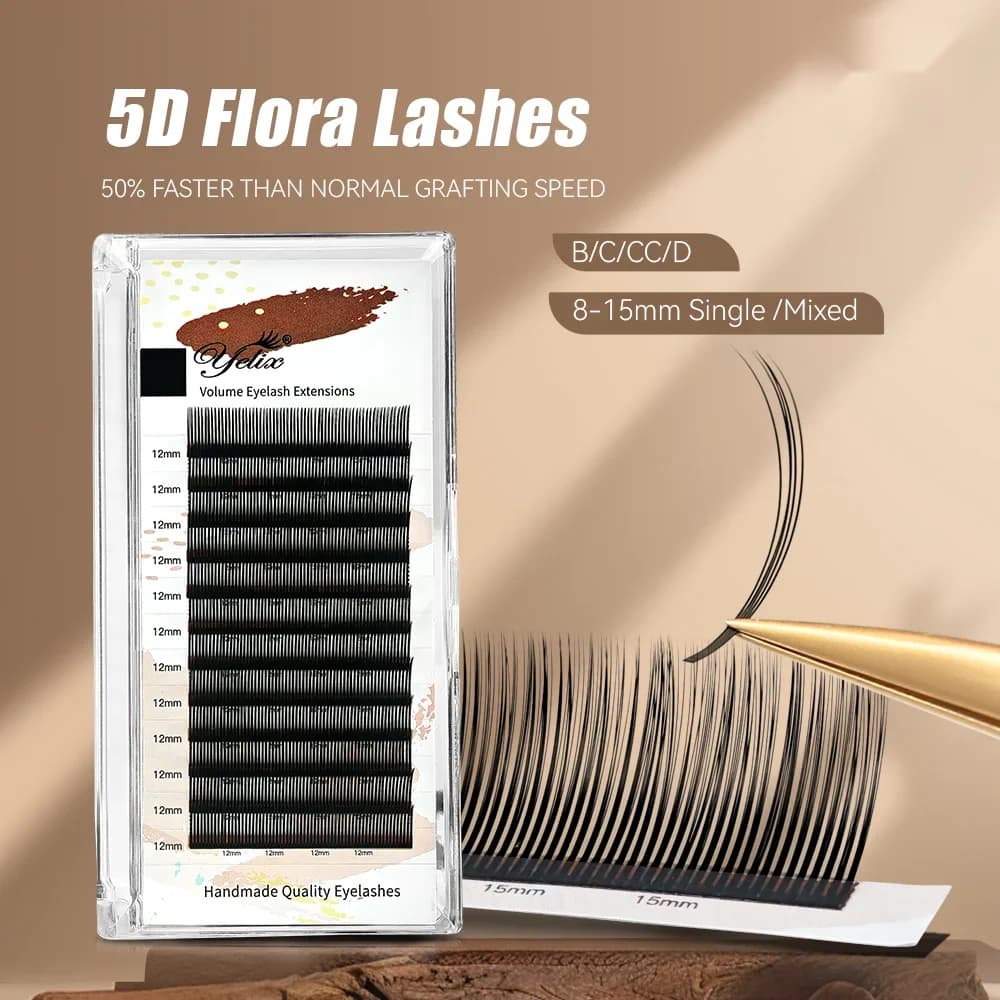 ขนตาต่อรายเส้น 5D Flora ความหนา 0.07mm