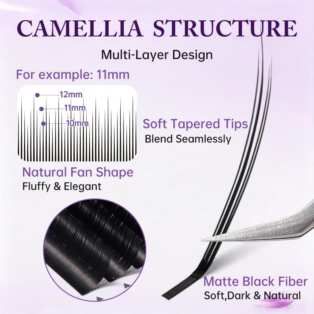 ขนตาต่อ Camellia แบบ Volume นุ่มละมุน ดูธรรมชาติ