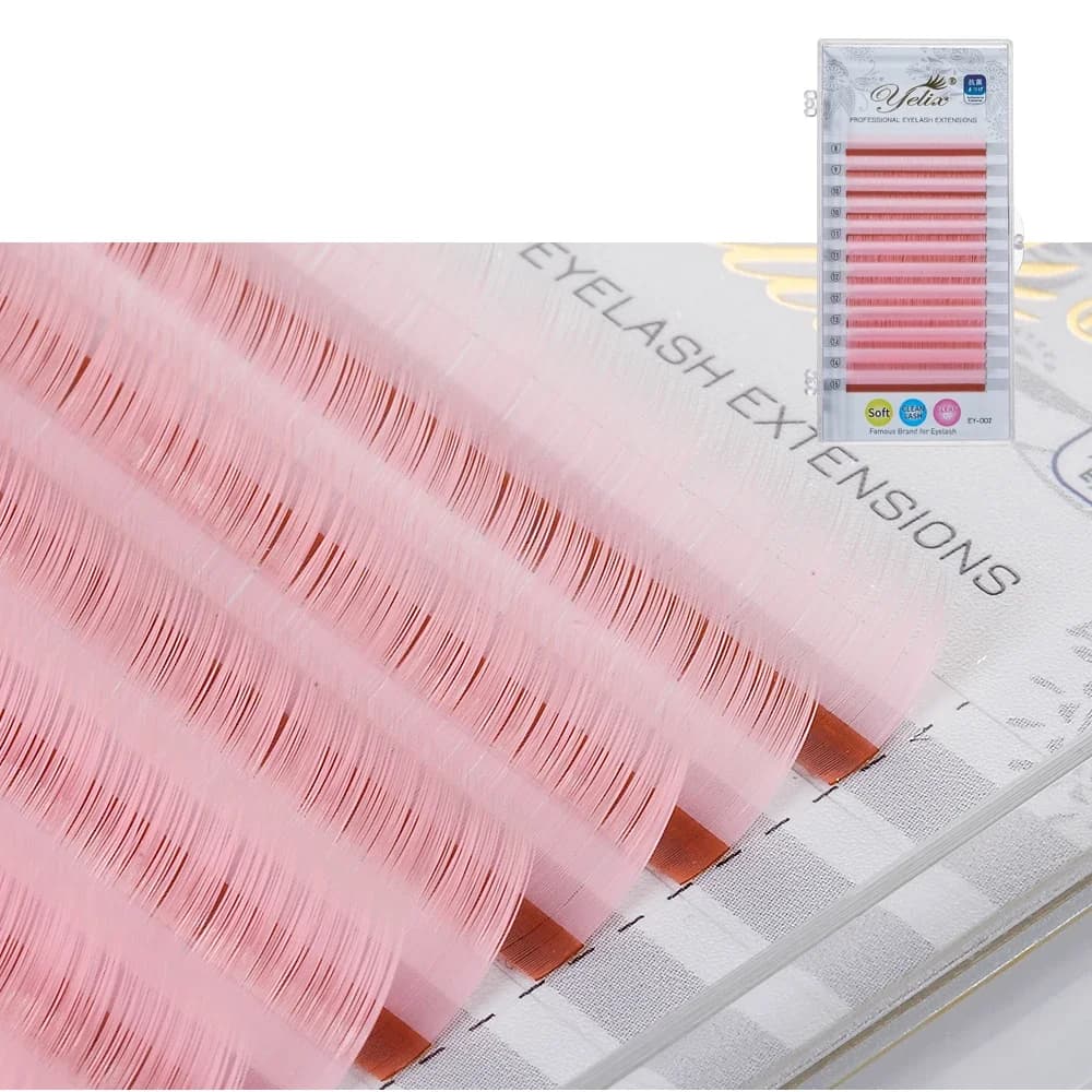ขนตาต่อ Silk สีเขียวและน้ำตาลผสม