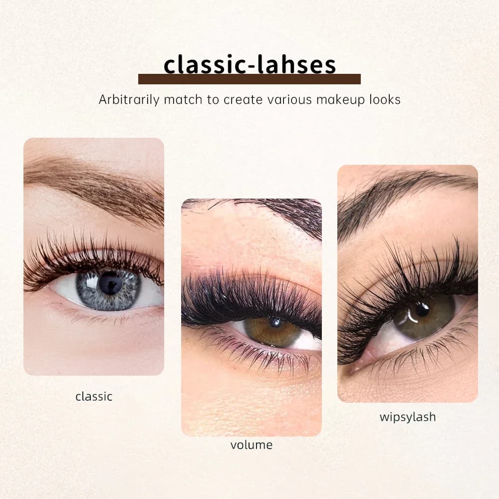 ชุดต่อขนตา Classic รายเส้น เกรดพรีเมียม พร้อมกาว