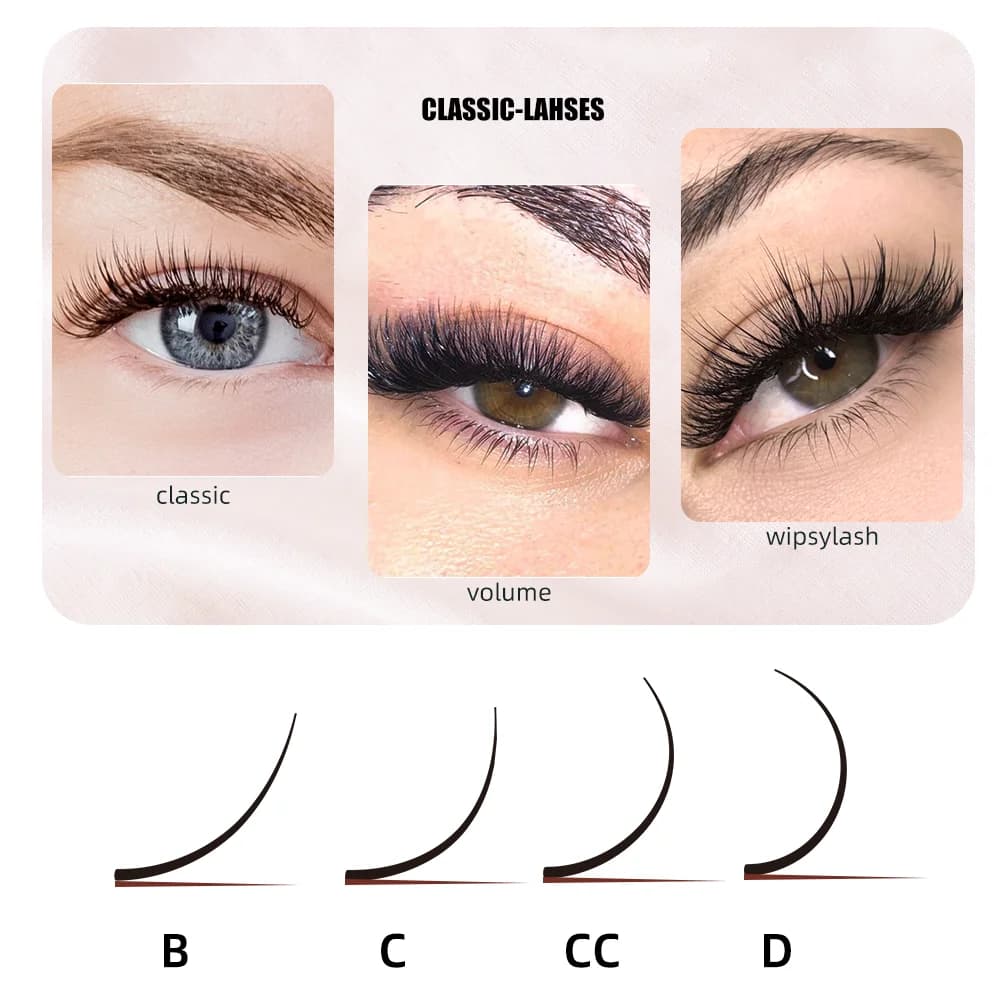 ขนตาต่อ Classic และ Volume สีดำด้านพิเศษ ม้วน C/D