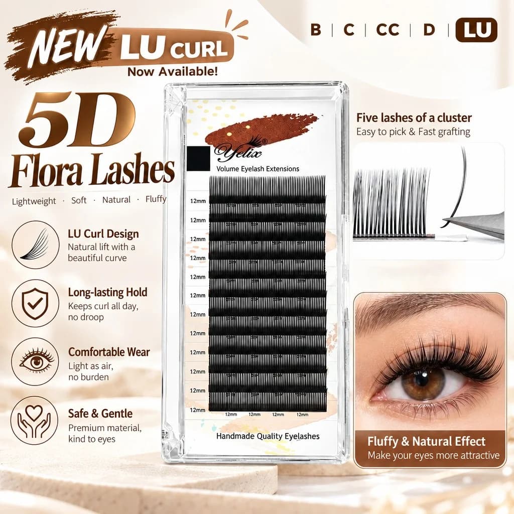 LU Curl 5D Flora Spike ขนตาปลอมแบบเส้นเดี่ยว