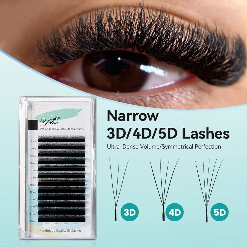 ขนตาปลอมแบบแพร์ว้าง Narrow W Shape 3D/4D/5D